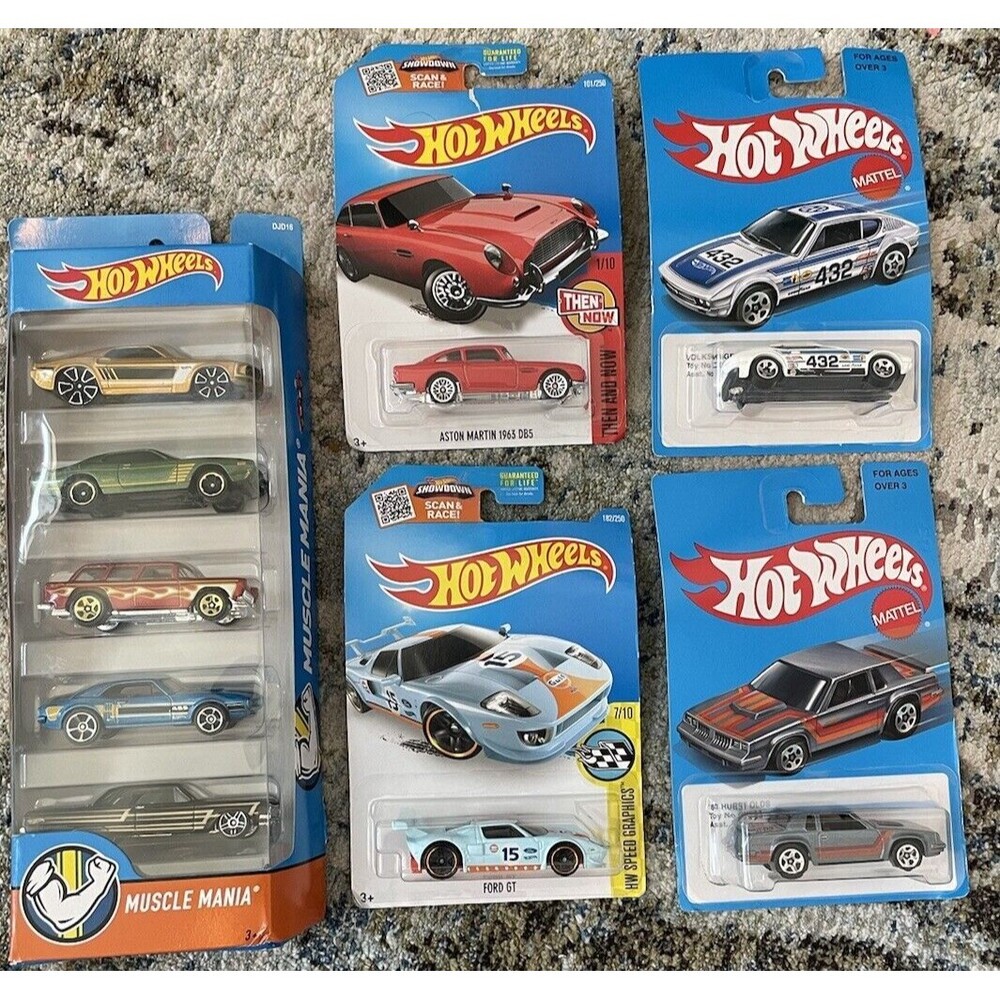 hot wheels muscle car 5 Pack Ford GT Then And Now 9 Cars Total NOS New